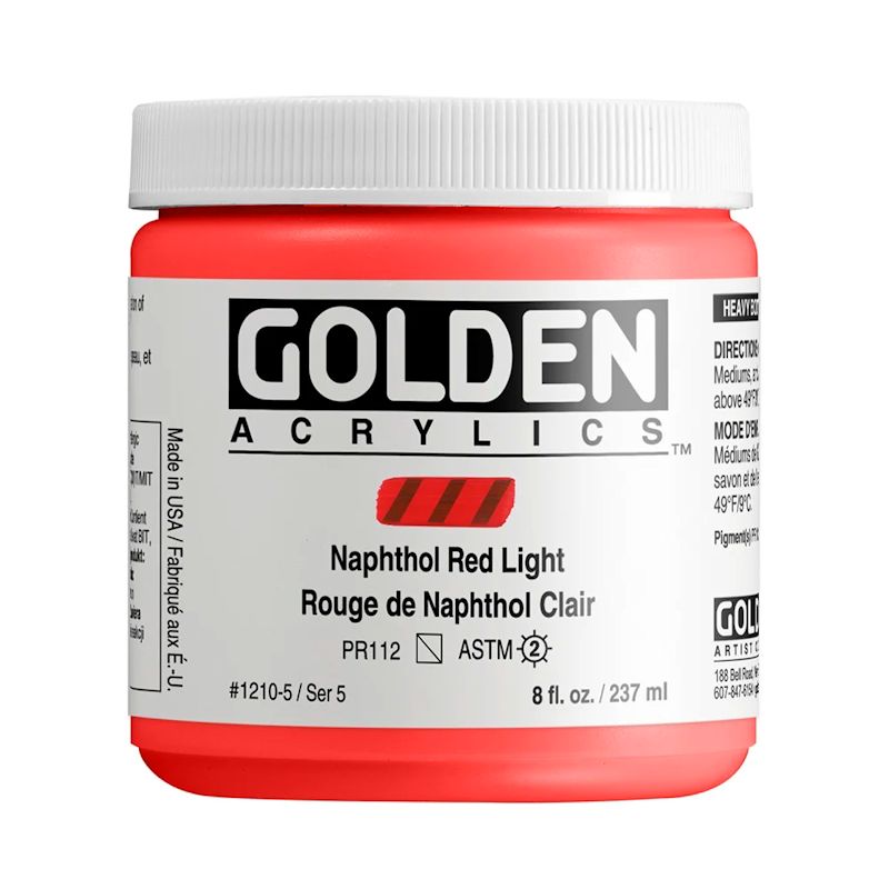 GOLDEN アクリリックヘビーボディ 237ml 1210 ナフトールレッドライト