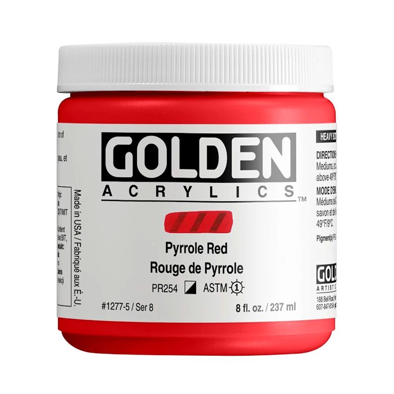 GOLDEN アクリリックヘビーボディ 237ml 1277 ピロールレッド