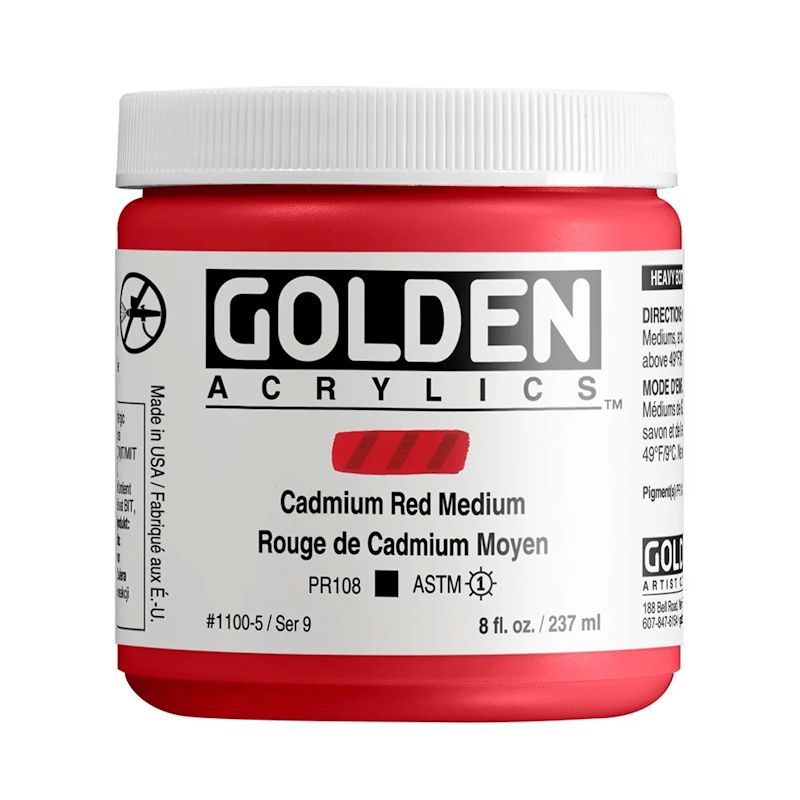 GOLDEN アクリリックヘビーボディ 237ml 1100 カドミウムレッドミディアム