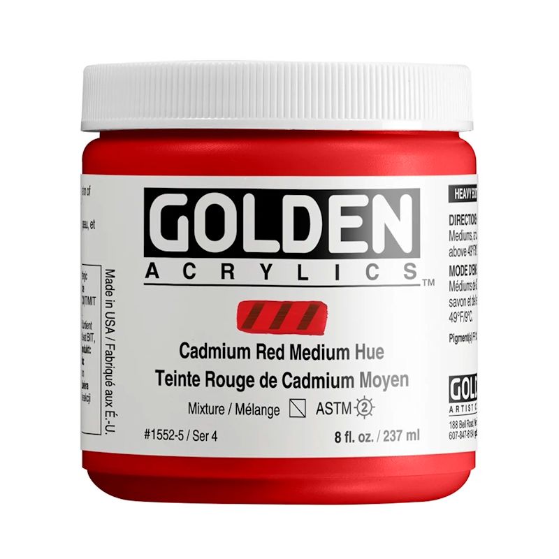 GOLDEN アクリリックヘビーボディ 237ml 1552 カドミウムレッドミディアムヒュー