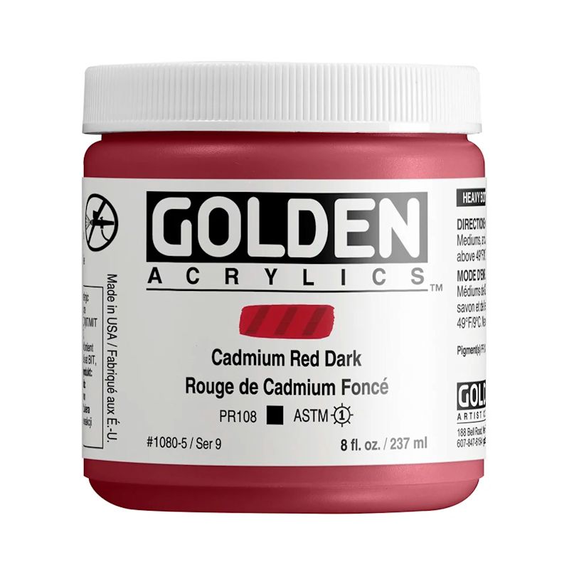 GOLDEN アクリリックヘビーボディ 237ml 1080 カドミウムレッドダーク