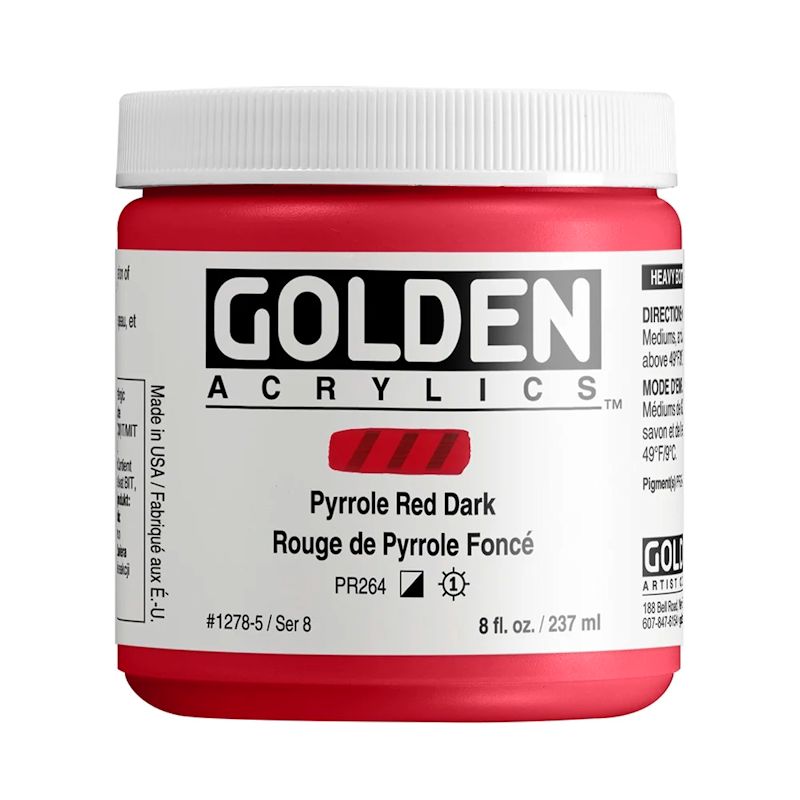 GOLDEN アクリリックヘビーボディ 237ml 1278 ピロールレッドダーク