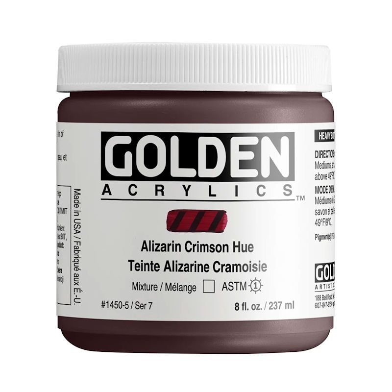 GOLDEN アクリリックヘビーボディ 237ml 1450 アリザリンクリムソンヒュー