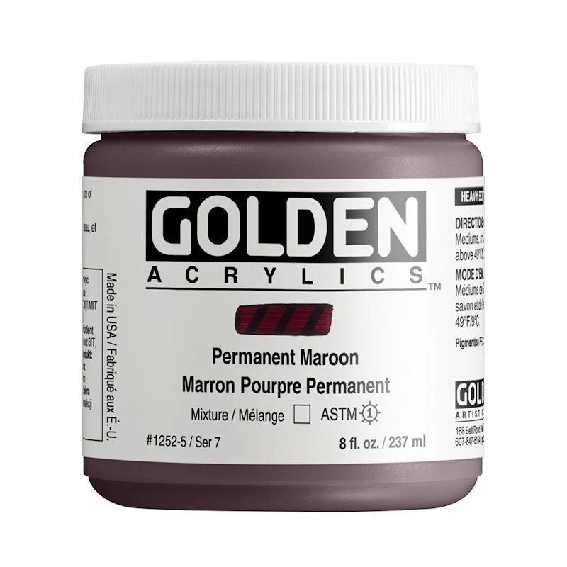 GOLDEN アクリリックヘビーボディ 237ml 1252 パーマネントマルーン