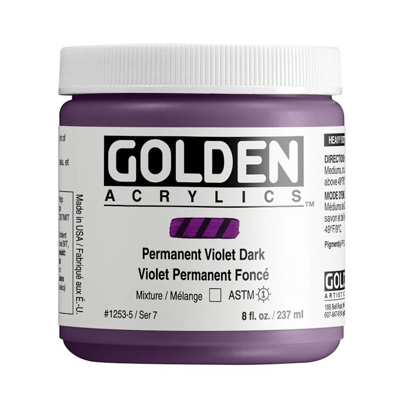 GOLDEN アクリリックヘビーボディ 237ml 1253 パーマネントバイオレットダーク