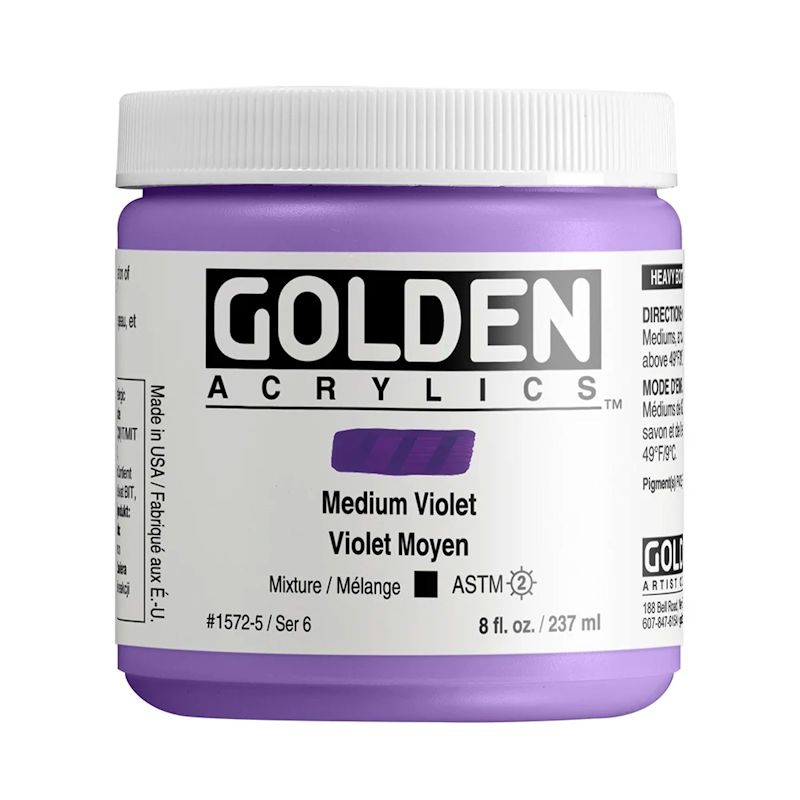 GOLDEN アクリリックヘビーボディ 237ml 1572 ミディアムバイオレット