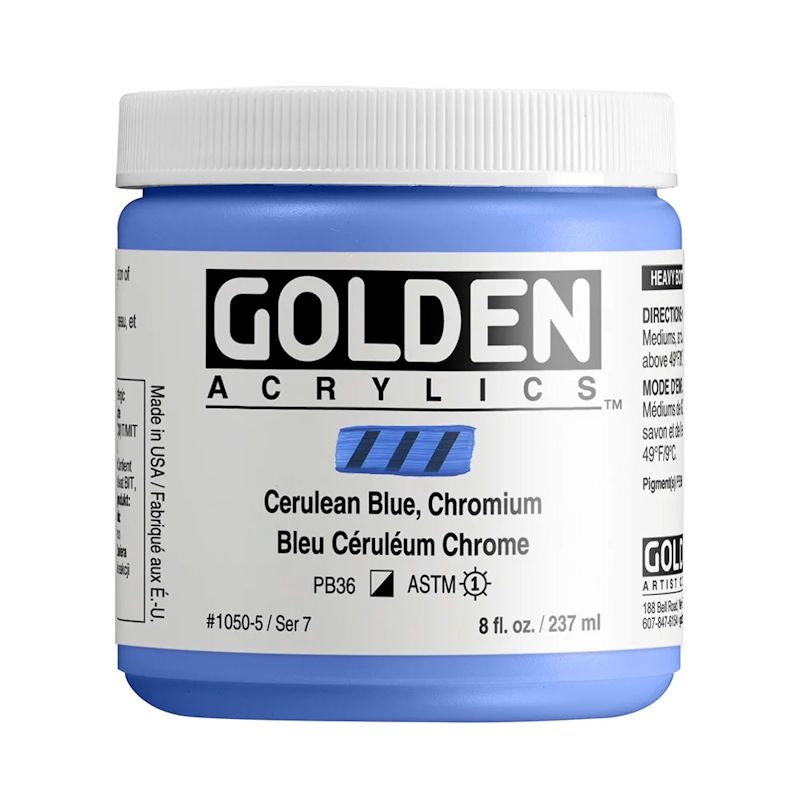 GOLDEN アクリリックヘビーボディ 237ml 1050 セルリアンブルークロミウム
