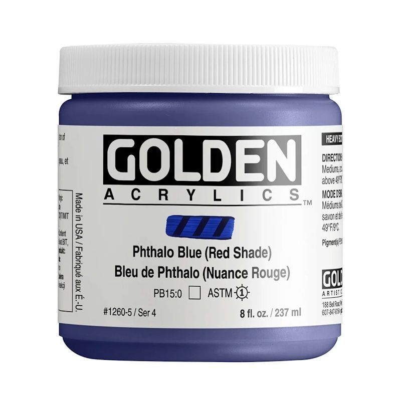 GOLDEN アクリリックヘビーボディ 237ml 1260 フタロブルー(レッドシェード)