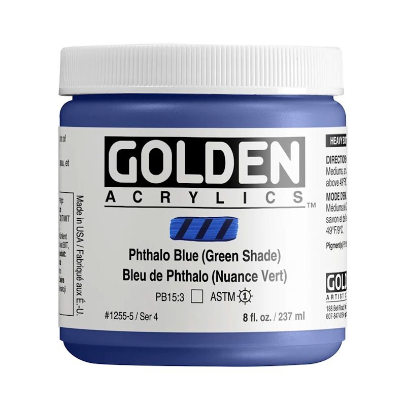 GOLDEN アクリリックヘビーボディ 237ml 1255 フタロブルー(グリーンシェード)