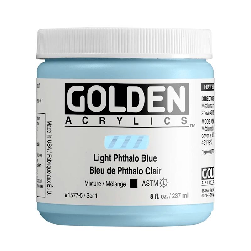 GOLDEN アクリリックヘビーボディ 237ml 1577 ライトフタロブルー