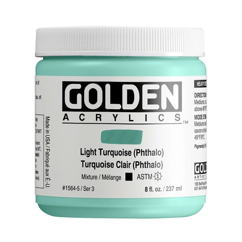 GOLDEN アクリリックヘビーボディ 237ml 1564 ライトターコイズ(フタロ)