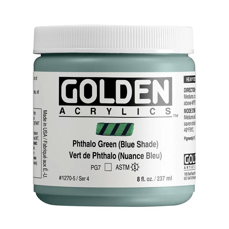 GOLDEN アクリリックヘビーボディ 237ml 1270 フタログリーンブルーシェード