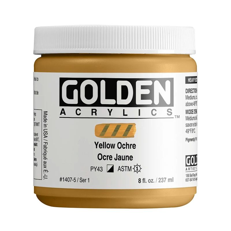 GOLDEN アクリリックヘビーボディ 237ml 1407 イエローオーカー
