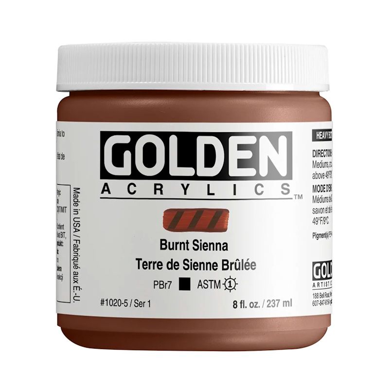 GOLDEN アクリリックヘビーボディ 237ml 1020 バーントシェンナ
