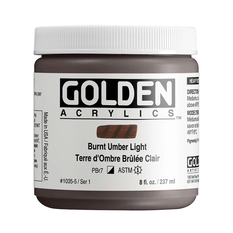 GOLDEN アクリリックヘビーボディ 237ml 1035 バーントアンバーライト