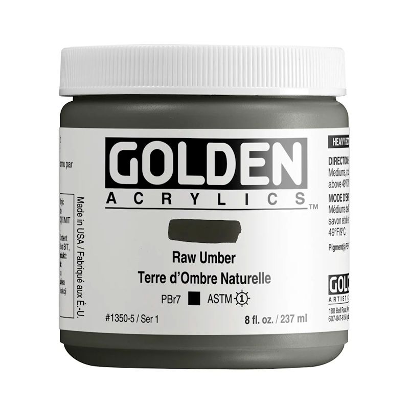 GOLDEN アクリリックヘビーボディ 237ml 1350 ローアンバー
