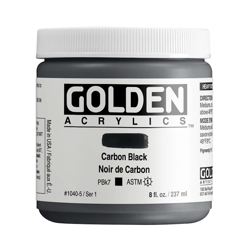 GOLDEN アクリリックヘビーボディ 237ml 1040 カーボンブラック