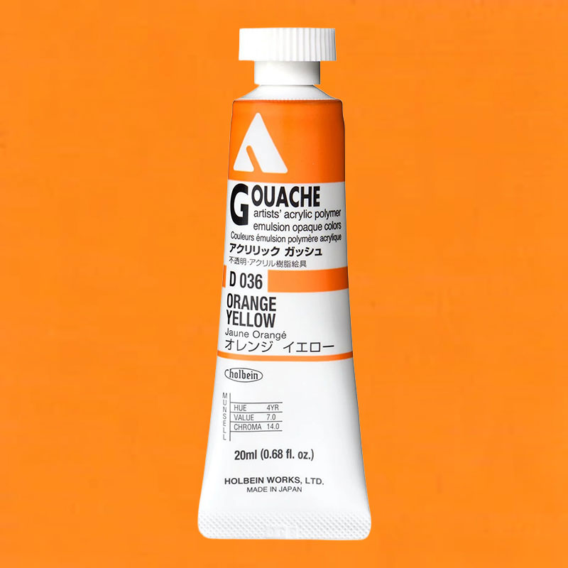 ホルベイン アクリリックガッシュ D036 オレンジイエロー (6号,20ml)