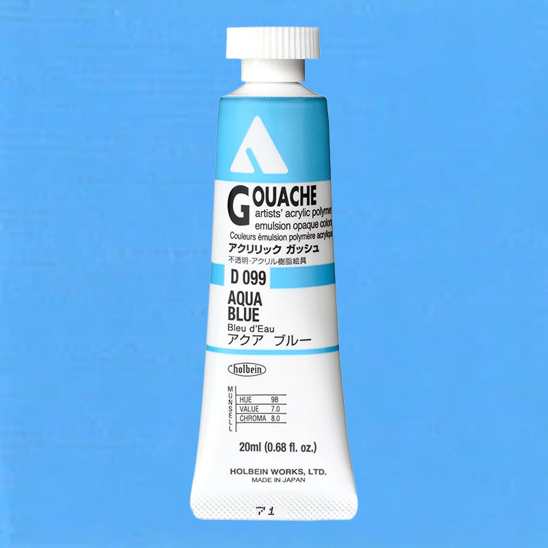 ホルベイン アクリリックガッシュ D099 アクアブルー (6号,20ml)