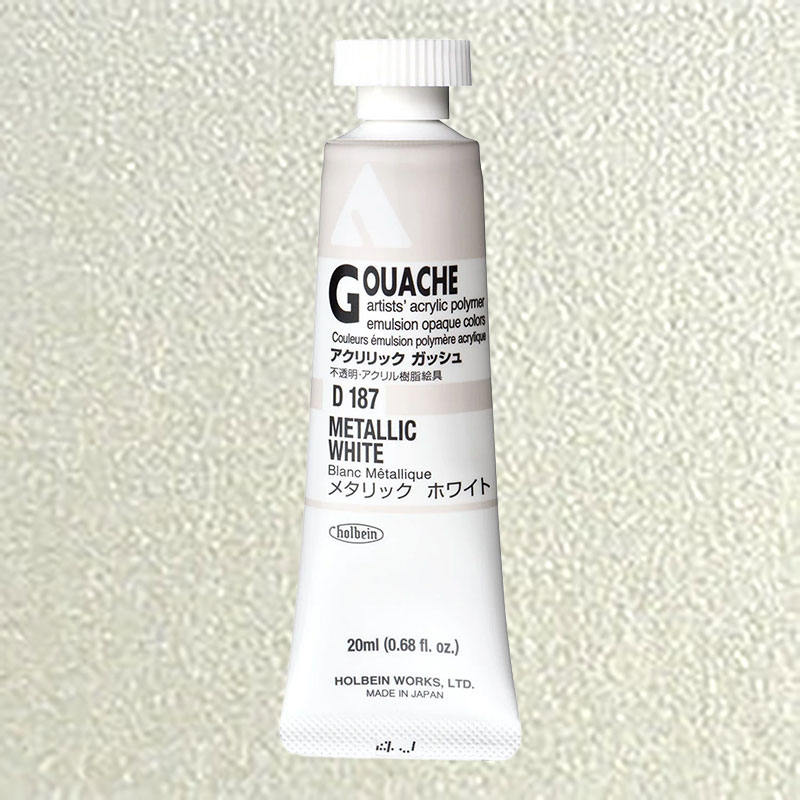 ホルベイン アクリリックガッシュ D187 メタリックホワイト (6号,20ml)