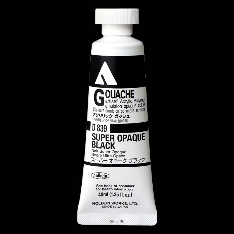 ホルベイン アクリリックガッシュ D839 スーパーオペークブラック (9号,40ml)