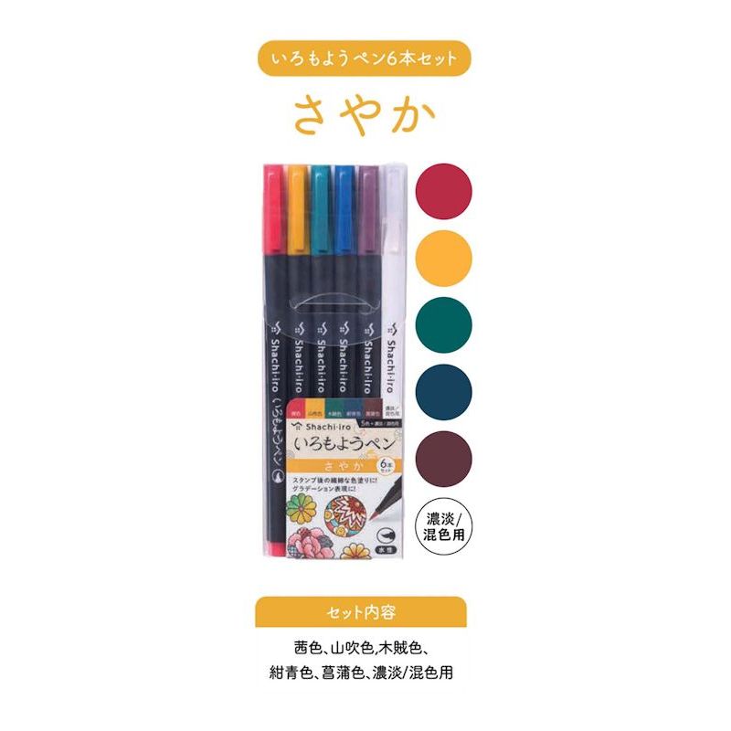 いろもようペン 6本セット さやか