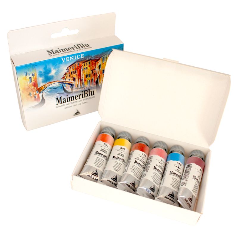 マイメリブルー水彩絵具 ベニス6色セット(12ml)