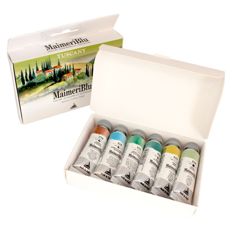 マイメリブルー水彩絵具 トスカーナ6色セット(12ml)