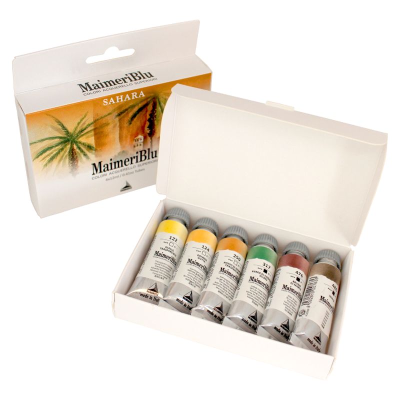 マイメリブルー水彩絵具 サハラ6色セット(12ml)