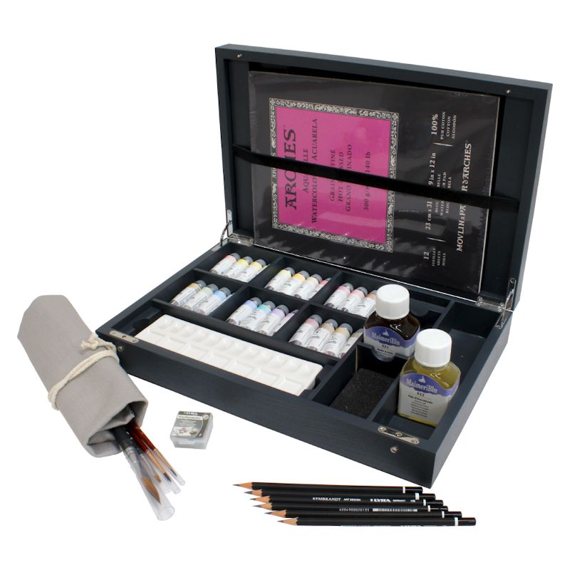 マイメリブルー水彩絵具 ソリッドアッシュBOX24色セット+Arches(12ml)