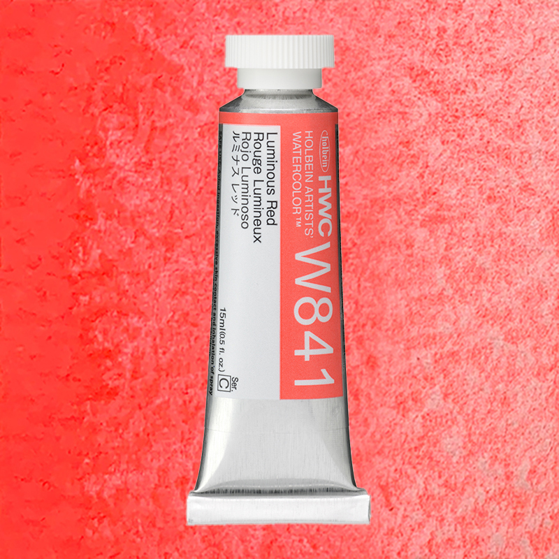 ホルベイン透明水彩 ルミナスカラーズ 15ml  W841 ルミナスレッド