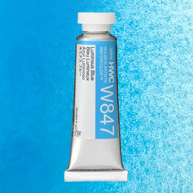 ホルベイン透明水彩 ルミナスカラーズ 15ml  W847 ルミナスブルー