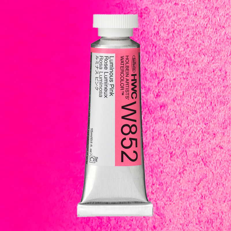 ホルベイン透明水彩 ルミナスカラーズ 15ml  W852 ルミナスピンク