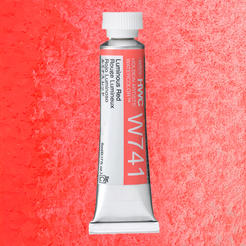 ホルベイン透明水彩 ルミナスカラーズ 5ml  W741 ルミナスレッド