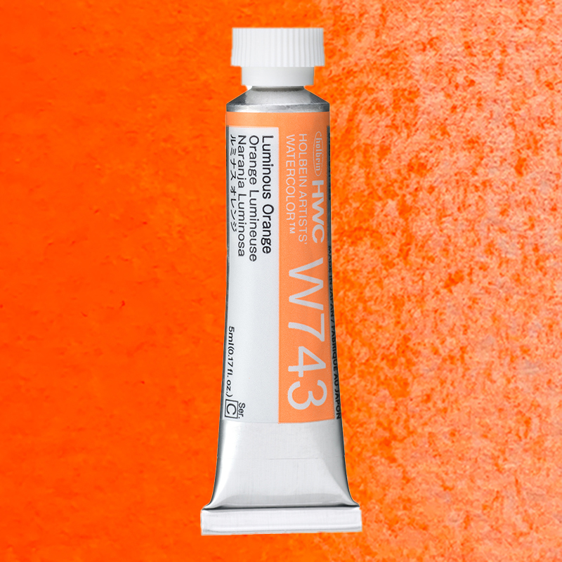 ホルベイン透明水彩 ルミナスカラーズ 5ml  W743 ルミナスオレンジ