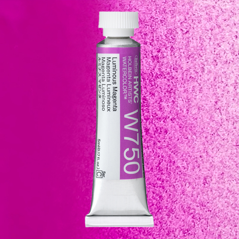 ホルベイン透明水彩 ルミナスカラーズ 5ml  W750 ルミナスマゼンタ
