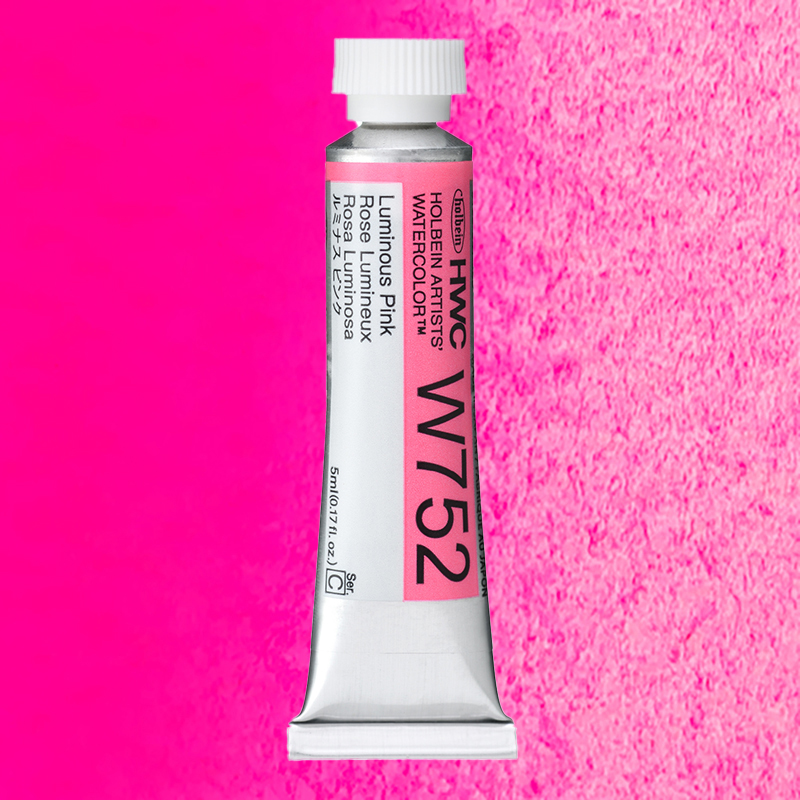 ホルベイン透明水彩 ルミナスカラーズ 5ml  W752 ルミナスピンク