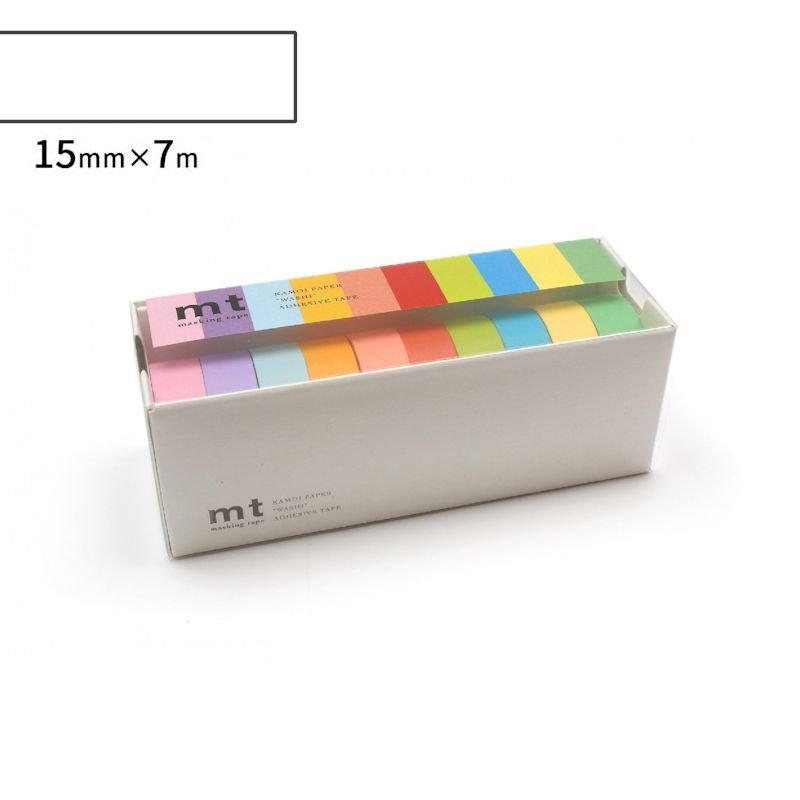 カラーマスキングテープ(mtテープ) 明るい色2(10色) 15mm×7m巻