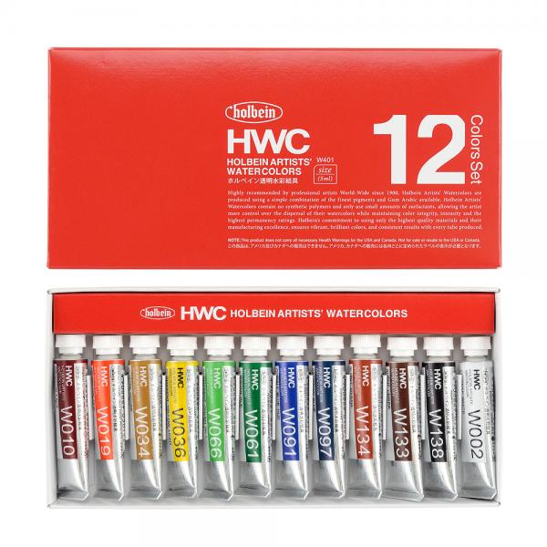 ホルベイン透明水彩絵具 W401 12色セット (2号)