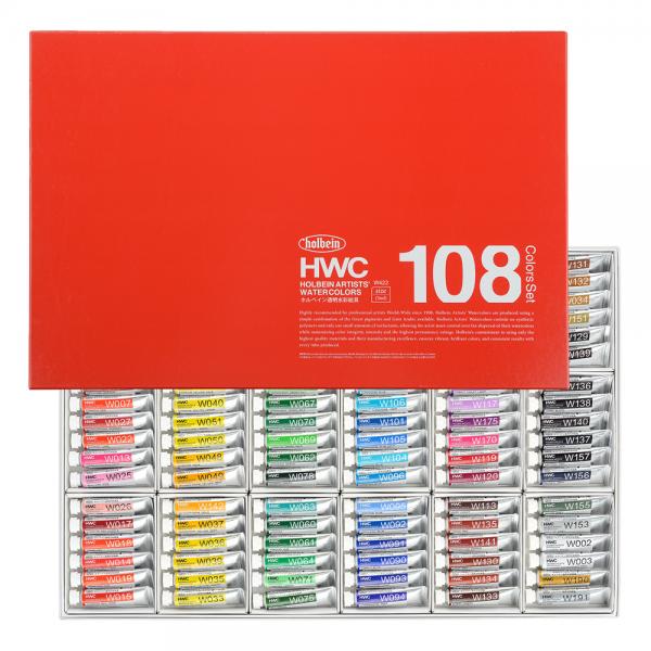 ホルベイン透明水彩絵具 W422 全108色セット (2号)