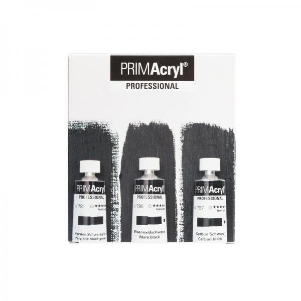 【数量限定品】プライムアクリル(ヘビーボディ)35ml ブラック3色セット
