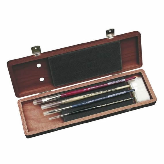 【欠品・入荷未定】【輸入品】 ダヴィンチ 水彩画筆セット 5280 ウォルナット