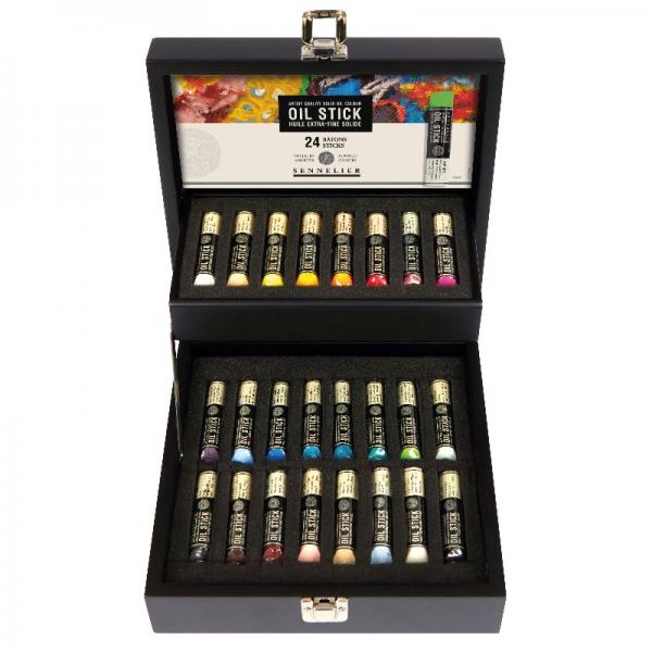 【予約受付中:後払・代引不可】セヌリエ　ミニオイルスティック12ml×24色　ブラックウッドボックス