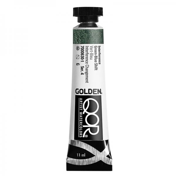 QoR コア透明水彩絵具11ml 630 インタフェレンス グリーン/ブルー シフト