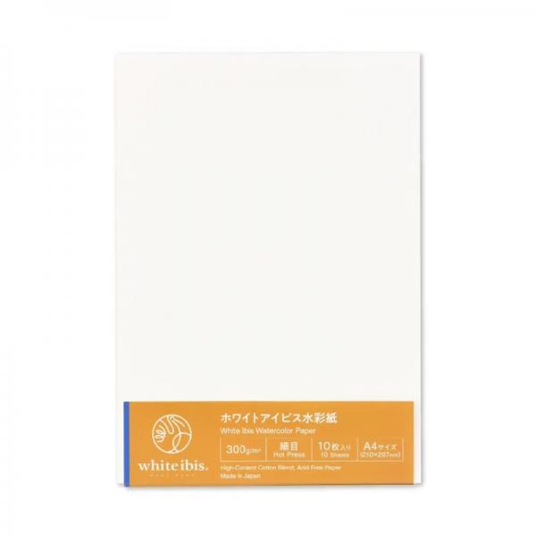 ホワイトアイビス水彩紙 A4カット判 300g 細目(10枚入)