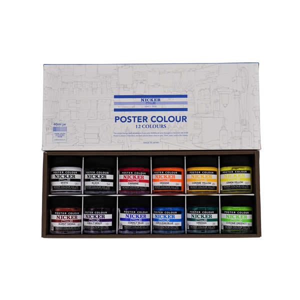 ニッカー ポスターカラー 40ml 12色セット