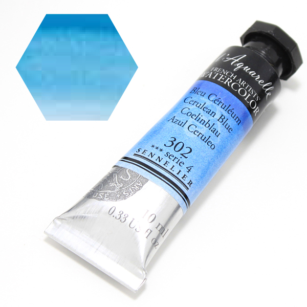 セヌリエ水彩絵具 302 セルリアンブルー (10ml)