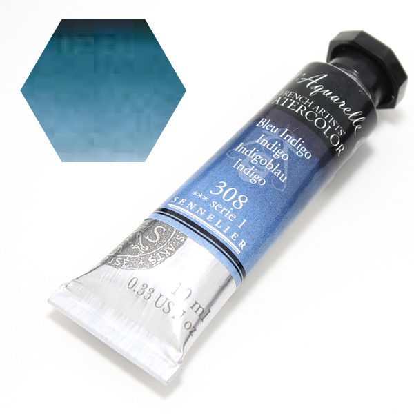 セヌリエ水彩絵具 308 インディゴ (10ml)