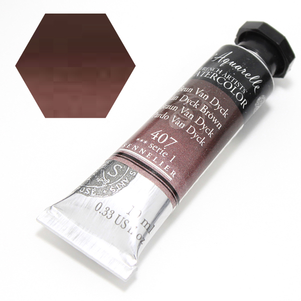 セヌリエ水彩絵具 407 ヴァンダイクブラウン (10ml)