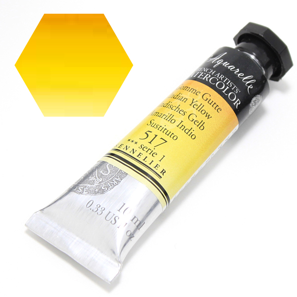 セヌリエ水彩絵具 517 インディアンイエロー (10ml)